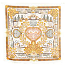 Hermès Yellow Decoupages Silk Scarf
