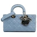 Dior Blue Medium Denim Cannage Lady D Joy