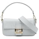 Sac à main Baguette en jersey rayé blanc Fendi