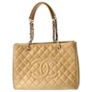 Chanel GST Grand Tote in Gold Caviar Leather