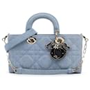 Dior Blue Medium Denim Macrocannage Lady D Joy Satchel