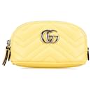 Gucci Yellow GG Marmont Matelasse Key Pouch
