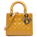 Dior Brown Medium Patent Cannage Lady Dior