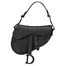Dior Black Mini Oblique Embossed Calfskin Saddle