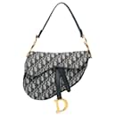 Dior Blue Mini Oblique Canvas Saddle Bag