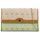 Dior Brown Honeycomb Canvas Chain Shoulder Bag