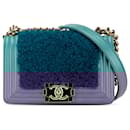 Chanel Blue Small Shearling Boy Flap
