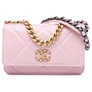 Chanel Pink Quilted Lambskin 19 Wallet on Chain