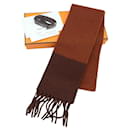 Écharpe en cachemire Hermes en marron et orange - Hermès