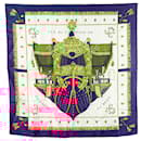Hermès White Vue Du Carrosse De La Galere La Reale Silk Scarf