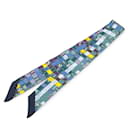Hermès Blue Bolduc au Carre Silk Scarf