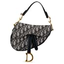 Dior Blue Mini Oblique Canvas Saddle Bag