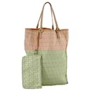 FENDI Zucchino Canvas Hand Bag Pink Auth 109856 - Fendi