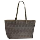 FENDI Zucca Canvas Tote Bag PVC Leather Brown Auth 107609 - Fendi