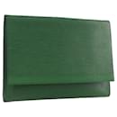 LOUIS VUITTON Estojo de Documentos Clutch Bag Verde LV Auth 108636 - Louis Vuitton