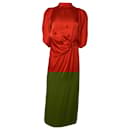  Johanna Ortiz Mock Neck Midi Cut Out Dress in Red Silk - Autre Marque