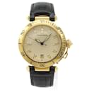 Cartier Pasha Ivory Guilloche Dial 18K Yellow Gold Diamond Automatic Men's Watch