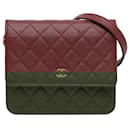 Chanel Red Quilted Caviar Square Wallet on Chain