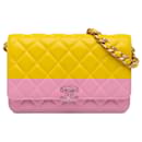 Chanel Yellow Quilted Lambskin Candy Chain Wallet on Chain