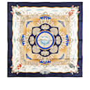 Hermès White Railing Silk Scarf