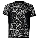 Valentino Garavani Semi-Sheer Lace T-shirt in Black Viscose