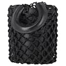 Staud Moreau Net Bucket Bag in Black Leather