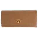 Prada Saffiano Leather Long Wallet with Card Case