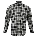 Saint Laurent Paris Checked Shirt in Black Cotton