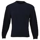 Saint Laurent Crewneck Sweater in Navy Blue Wool
