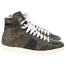 Saint Laurent SL/10H High Top Sneakers in Brown Suede