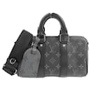Louis Vuitton Monogram Eclipse Reverse Keepall Bandouliere 25cm Boston Bag