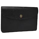 LOUIS VUITTON Epi Montaigne 23 Bolsa Clutch Preta M52662 LV Auth 109609 - Louis Vuitton