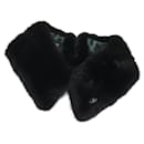 Louis Vuitton Black and Green Mink Silk Shawl