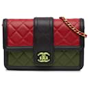 Chanel Red Lambskin Elegant CC Wallet On Chain