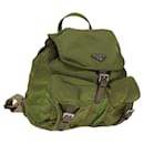 PRADA Backpack Nylon Khaki Silver Auth 111763 - Prada