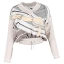 Hermes Drawstring Printed Sweater in Grey Silk - Hermès