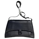 Balenciaga Small Downtown Shoulder Bag in Black Leather