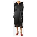 Black silk lace-trimmed midi dress - size XS - Autre Marque