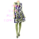 Multi floral mini dress with belt - size UK 10 - Autre Marque