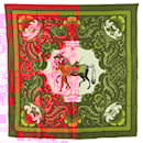 Hermès Red Cheval Turc Silk Scarf
