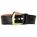 Cinto Phoenix perfurado Mahina preto Monogram Louis Vuitton