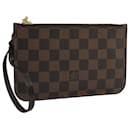 LOUIS VUITTON Pouch Neverfull PM Damier Ebene Auth LV 111411 - Louis Vuitton