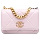 Chanel Pink Quilted Lambskin 19 Wallet on Chain