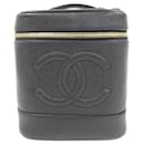 Chanel 1998 Black Caviar Leather Vanity Bag