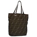Sac à main en toile Zucca FENDI marron noir Auth yk16907 - Fendi