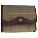 Burberrys Nova Check Clutch Bag Canvas Leather Beige Brown gold Auth bs21957 - Autre Marque