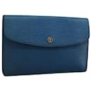 LOUIS VUITTON Epi Montaigne 27 Bolsa Clutch Azul M52655 LV Auth 112275 - Louis Vuitton