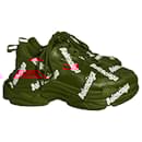  Balenciaga Triple S All Over Logo Sneakers in Red Leather