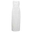  Rotate Birger Christensen Embellished Maxi Strapless Dress in White Polyurethane  - Autre Marque