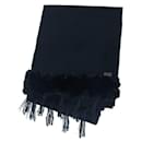 Fendi Black Wool and Angora Stole